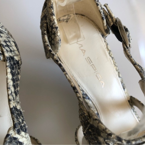 Via Spiga Hilda Snake Embossed T-Strap Sandal - Picture 9 of 14